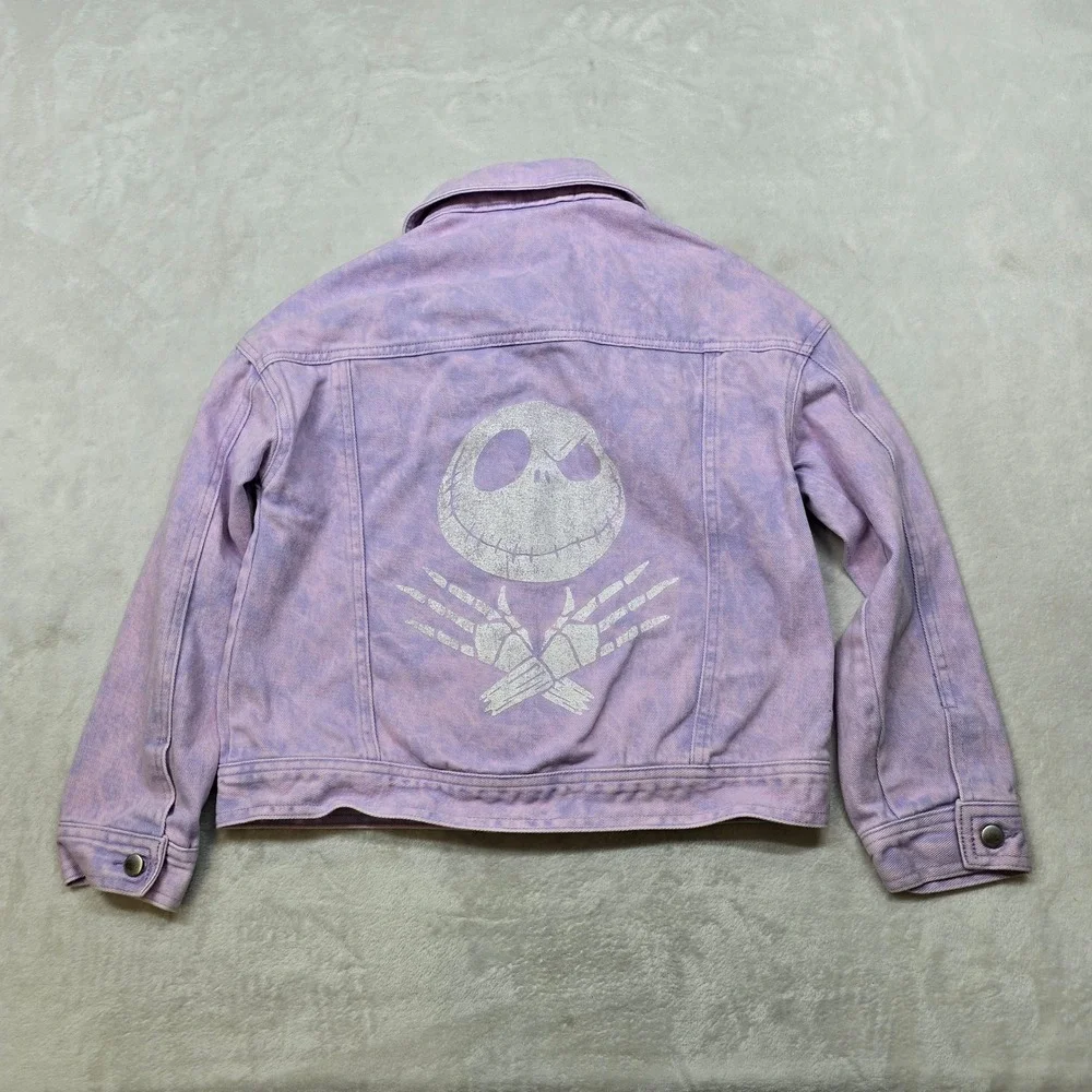 Jack Skellington Denim Jacket‎ Kids 10 12 Purple Tie Dye Nightmare Before Xmas
